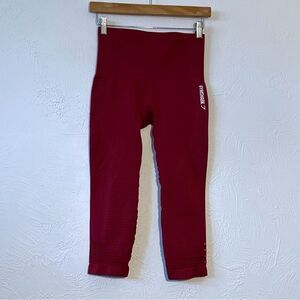 Gym Shark Perforated Energy Leggings Red  SZ Small Dry